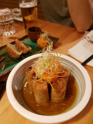 Spring rolls at Sushi Momo in Montreal