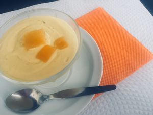 Mango Mousse (amazing!) at Gengibre E Canela in Faro