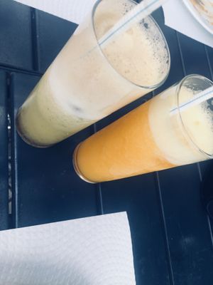 Great fresh fruit smoothies  at Gengibre E Canela in Faro