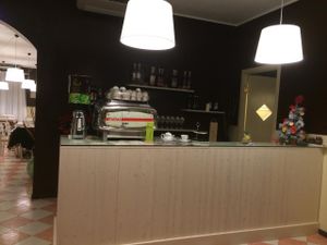 Bar counter at Il Sambuco in Campagnola Di Zevio