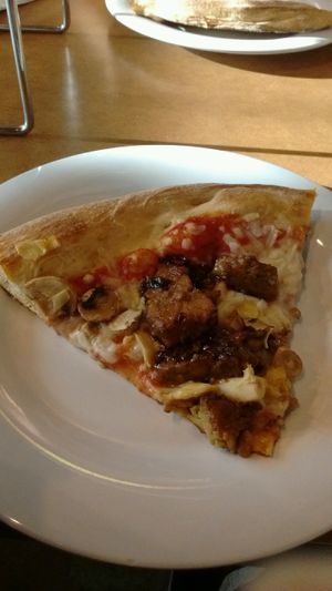 tempeh mushroom artichoke slice at Mellow Mushroom in Pensacola