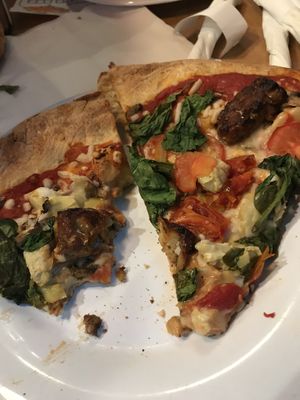 Vegan cheese and tempeh—incredible!! at Mellow Mushroom in Pensacola