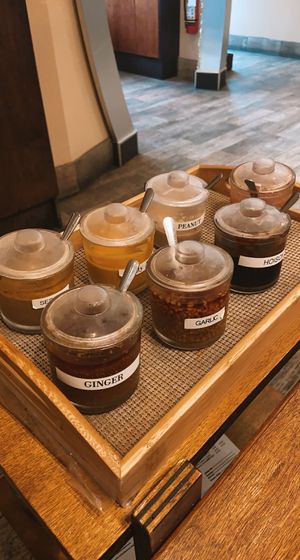 our waiter gave us the “safe sauces” for us vegans :) at Hotto Potto in Orlando