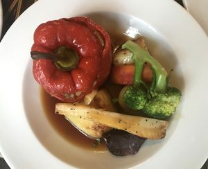 I was very pleased to see that they now do a 100% vegan Sunday roast!! at The Red Lion Pub in East London