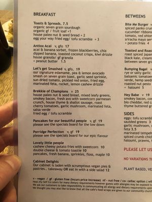 Menu 1 at Heal.Thy Self Co in Yarraville