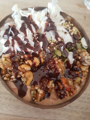 Snickers smoothie bowl at Heal.Thy Self Co in Yarraville