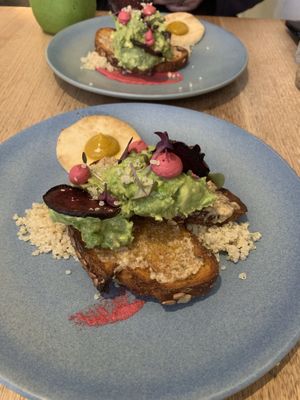 7/9/19 Special, Smashed Avocado, Dehydrated Beetroot, Quinoa with a Vegan Egg at Heal.Thy Self Co in Yarraville