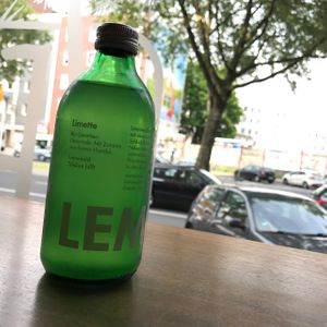 lemonade & view to outside at Vegansky in Dortmund