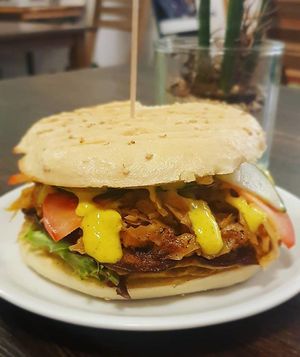 Hemp Burger with chili cabbage at Veganatural in Giessen