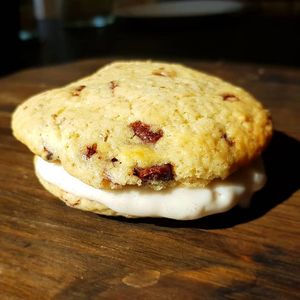 Ice cream sandwich - selfmade ice cream, selfmade chewy cookies. brilliant! at Veganatural in Giessen