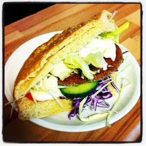 Vegan döner with hemp patty at Veganatural in Giessen