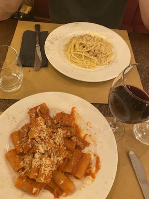 Carbonara e Amatriciana  at Origano Trevi in Rome