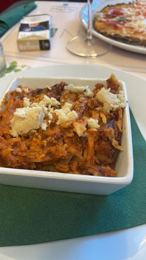 Vegan authentic lasagna   at Origano Trevi in Rome