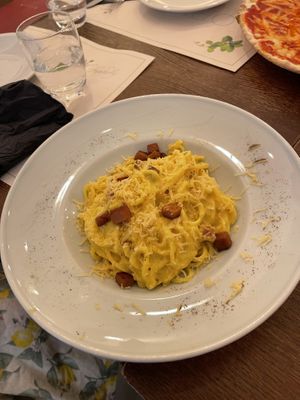 Pasta carbonara   at Origano Trevi in Rome
