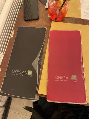 Menus  at Origano Trevi in Rome