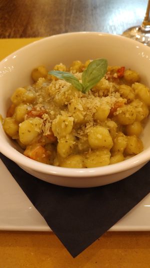 Pesto gnocchi at Origano Trevi in Rome