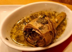 Artichoke - Roman style at Origano Trevi in Rome
