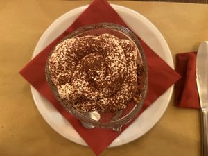 vegan titamisu  at Origano Trevi in Rome