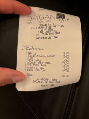   at Origano Trevi in Rome