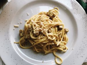 best pasta ever!!! excellent carbonara  at Origano Trevi in Rome