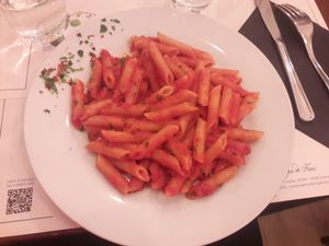 Penne all'arrabbiata at Origano Trevi in Rome