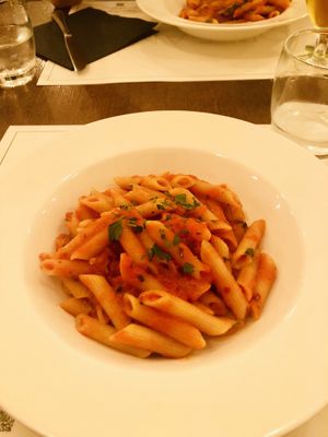 Penne arrabiata  at Origano Trevi in Rome