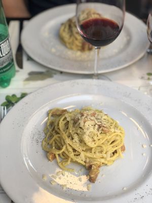 Vegan carbonara ! at Origano Trevi in Rome
