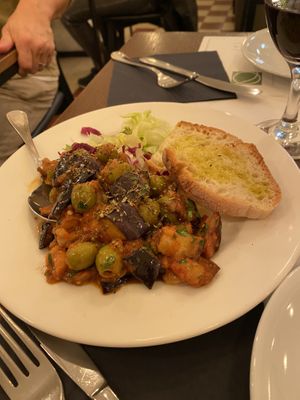 Eggplant, tomato and olive spread  at Origano Trevi in Rome