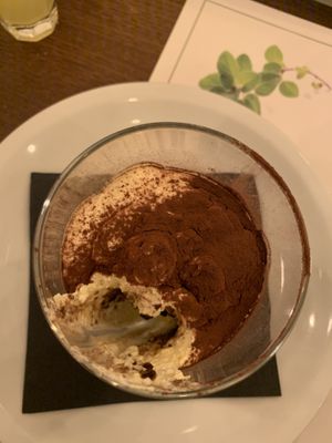 Vegan tiramisu  at Origano Trevi in Rome