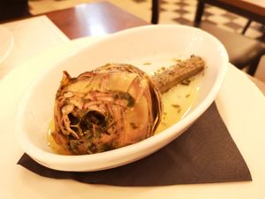 Rome style artichokes at Origano Trevi in Rome