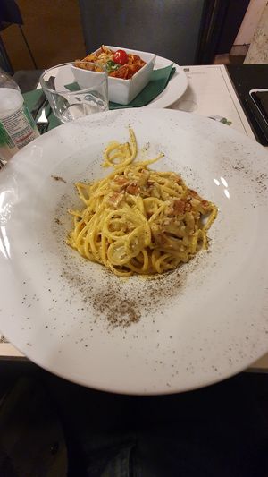 The best vegan carbonara! at Origano Trevi in Rome
