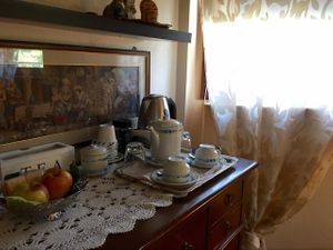 Tea or Coffee Corner in the Bedroom at B&B VeganLa Rocca in Sarnico