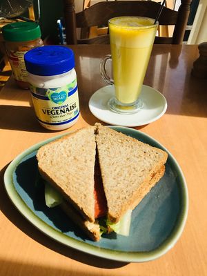 BLT and golden latte at The Green Kitchen in St Albans