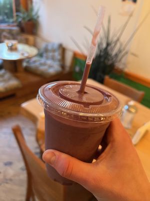 Vegan berry collagen-builder smoothie  at Jungle Cafe in Brooklyn