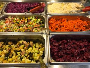 nice salad at Jungle Cafe in Brooklyn