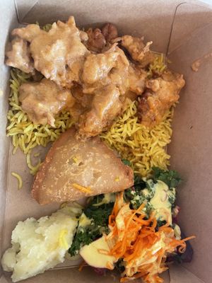 tuesday is indian food at the hot buffet! the salad part of the buffet was good too, if a little limited. they have great salad dressing options.  at Jungle Cafe in Brooklyn