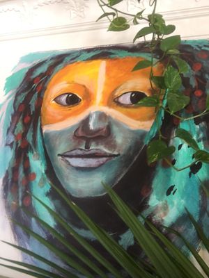 Beautiful art at Jungle Cafe in Brooklyn