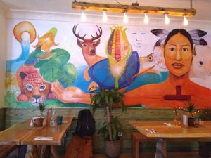 Beautiful art work at Jungle Cafe in Brooklyn