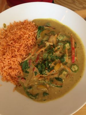 Curry and rice  at Jungle Cafe in Brooklyn