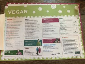 Vegan menu   at Lounges - Argo Lounge in Peterborough