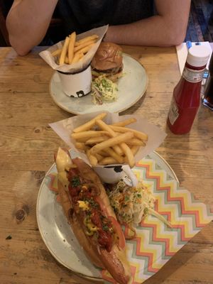 Burger and hot dog  at Lounges - Argo Lounge in Peterborough