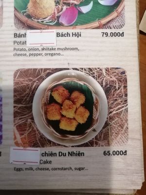 menu sample at Phuong Mai Vegetarian Restaurant in Ho Chi Minh City