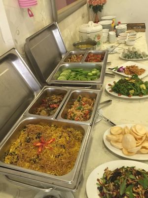 Lunch Buffet. Very cheap for one person within about 12 different dishes. at Phuong Mai Vegetarian Restaurant in Ho Chi Minh City