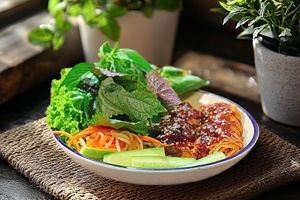Tofu skin at Phuong Mai Vegetarian Restaurant in Ho Chi Minh City