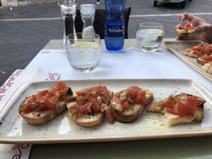 Bruschetta  at Licchio's Bar in Taormina