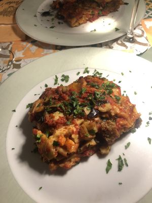 Vegan lasagna! Very yummy  at Licchio's Bar in Taormina