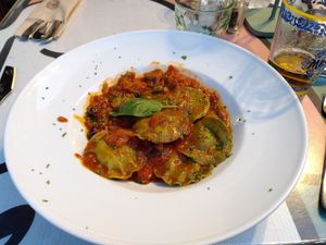 Ravioli ai sapori di Sicilia at Licchio's Bar in Taormina