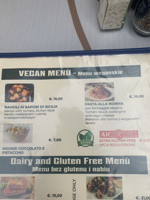 Menu 4  at Licchio's Bar in Taormina