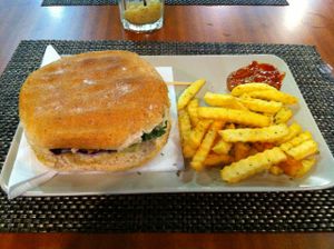 'Doom burger' with french fries :) at Black Mamba Burgers and Records in Porto