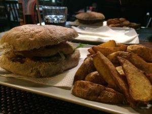 Vegan Burger at Black Mamba Burgers and Records in Porto